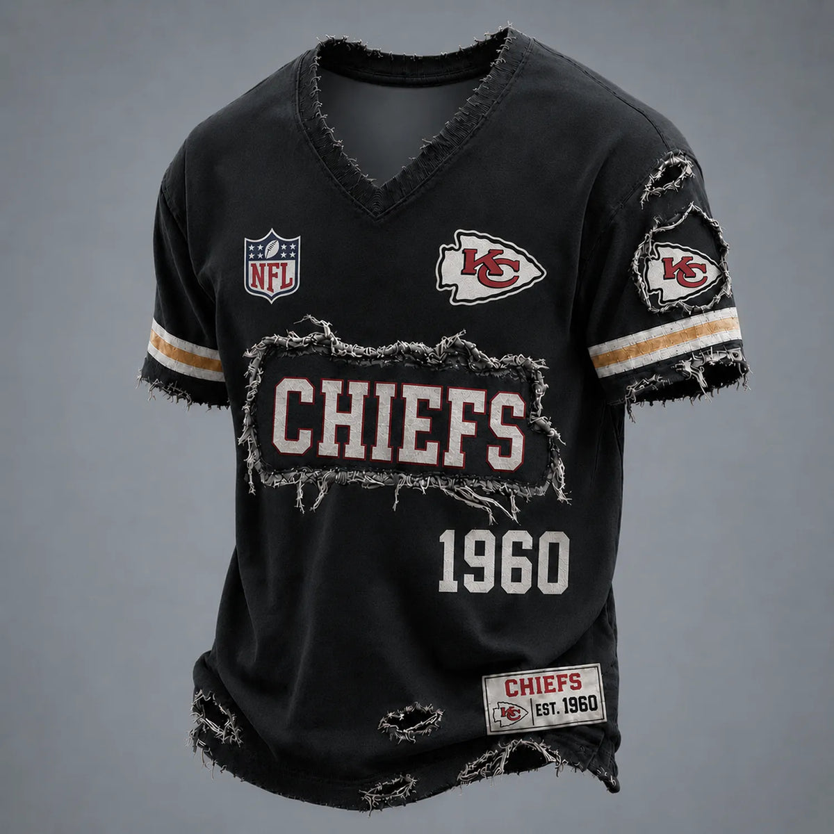 KC x NFL LUXURY V-Neck T-Shirt 3005 DatND DVT