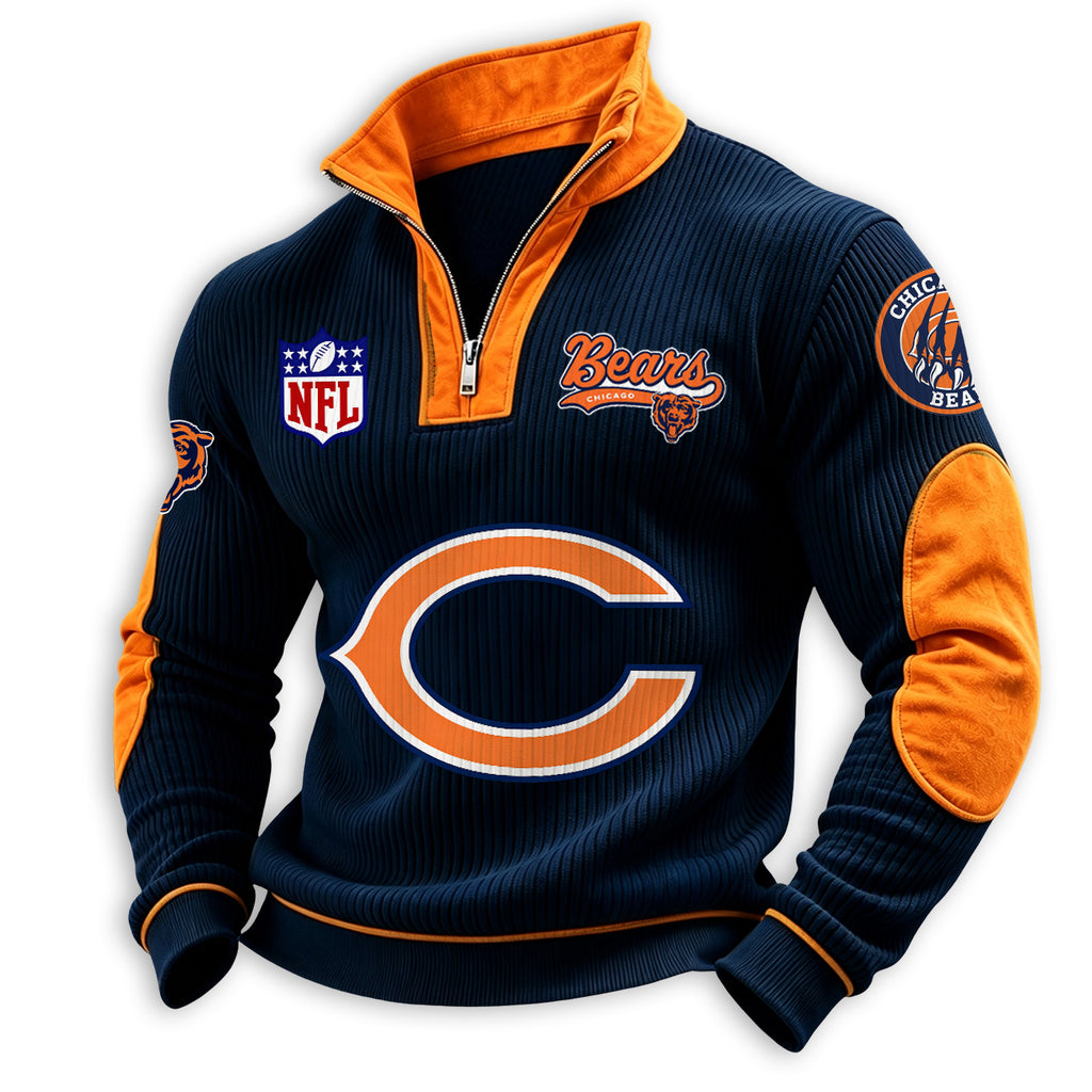 Men’s Chicago Bears 1/4 Zip Pullover Sweatshirt