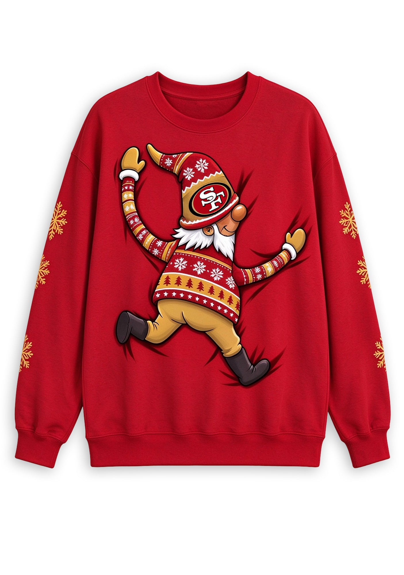 Women's San Francisco 49ers Christmas Gnome Crewneck Sweatshirt Secondary image