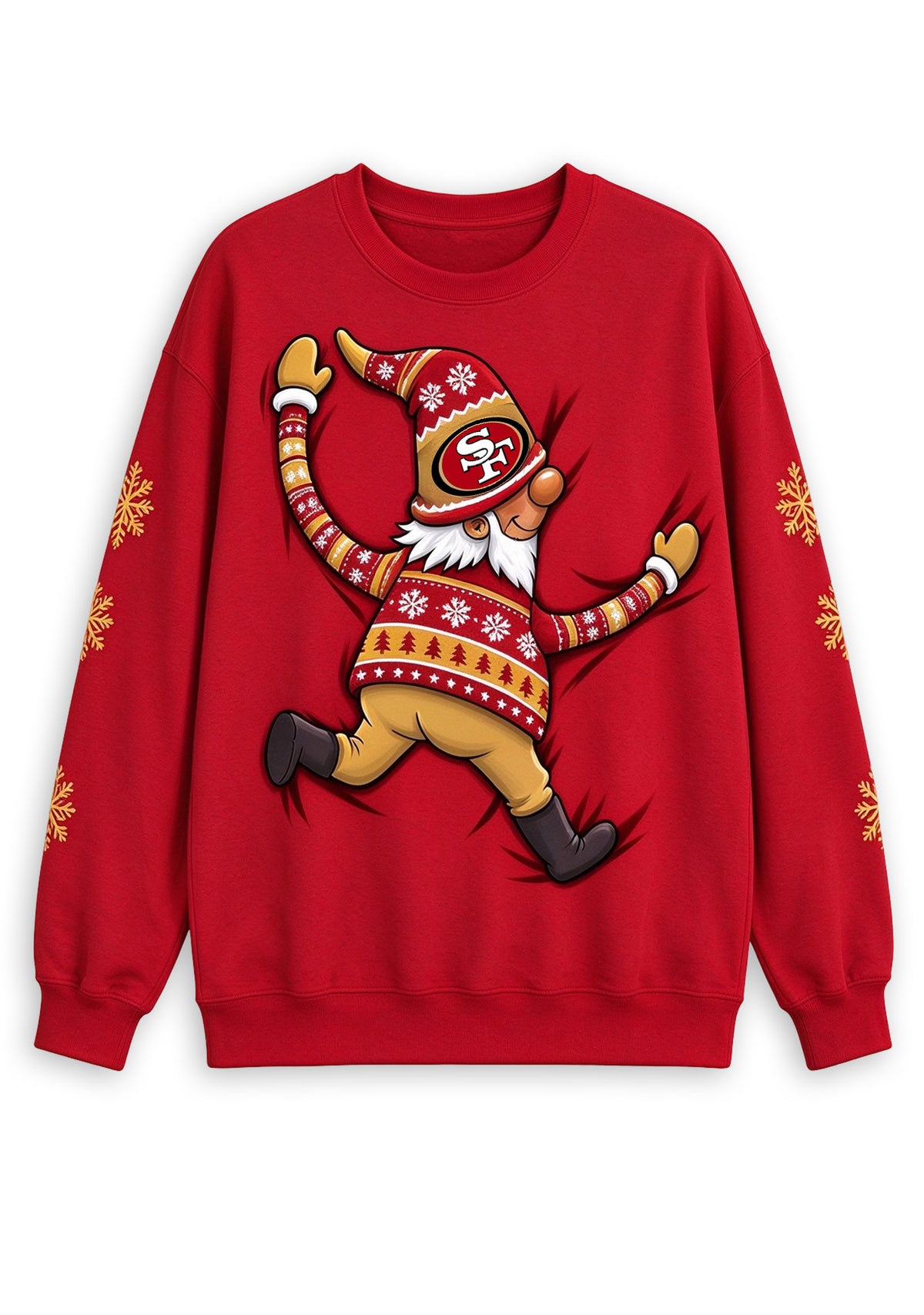 Women's San Francisco 49ers Christmas Gnome Crewneck Sweatshirt