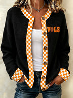 Women'S Casual Football Plant Knitted Cardigan Top