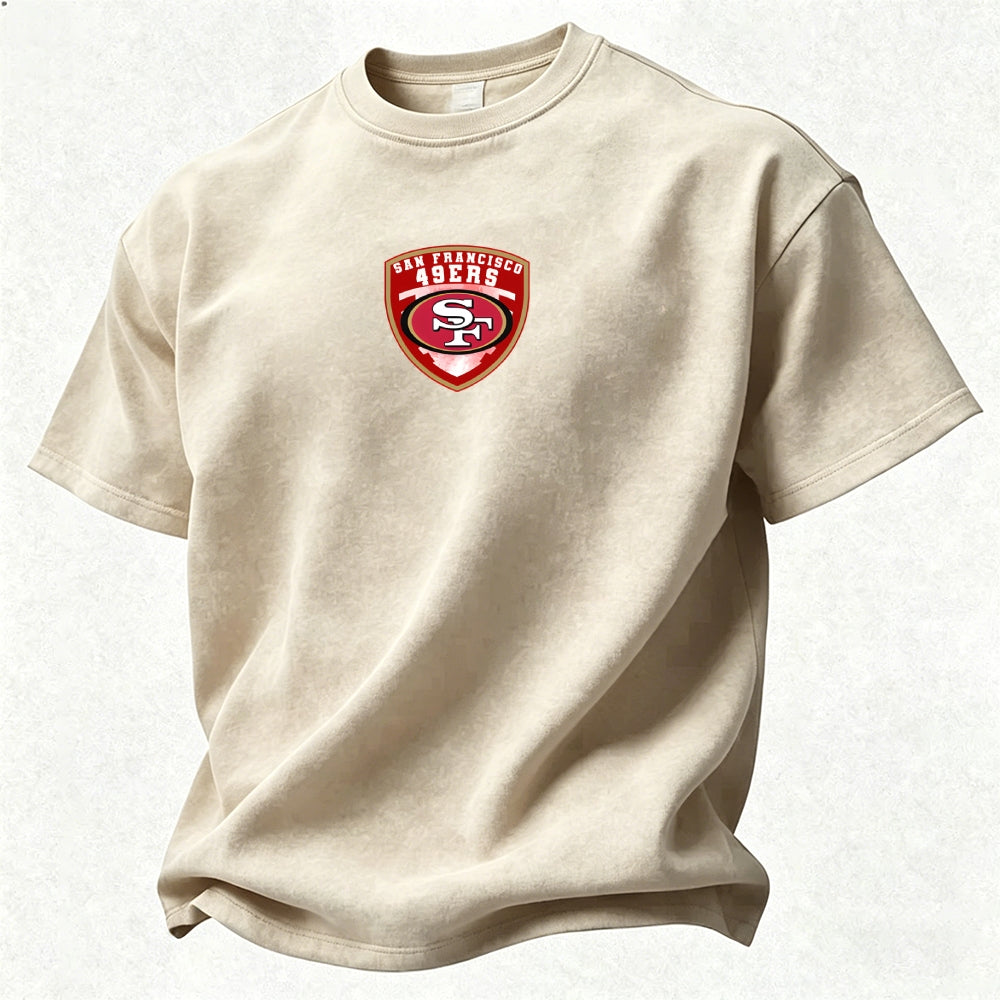 San Francisco 49ers Printed Unisex 100% Pure Cotton Washed T-Shirt