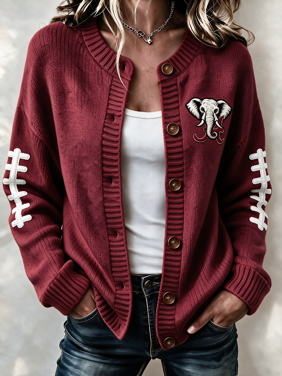 Women'S Casual Football Knitted Cardigan Top Main image