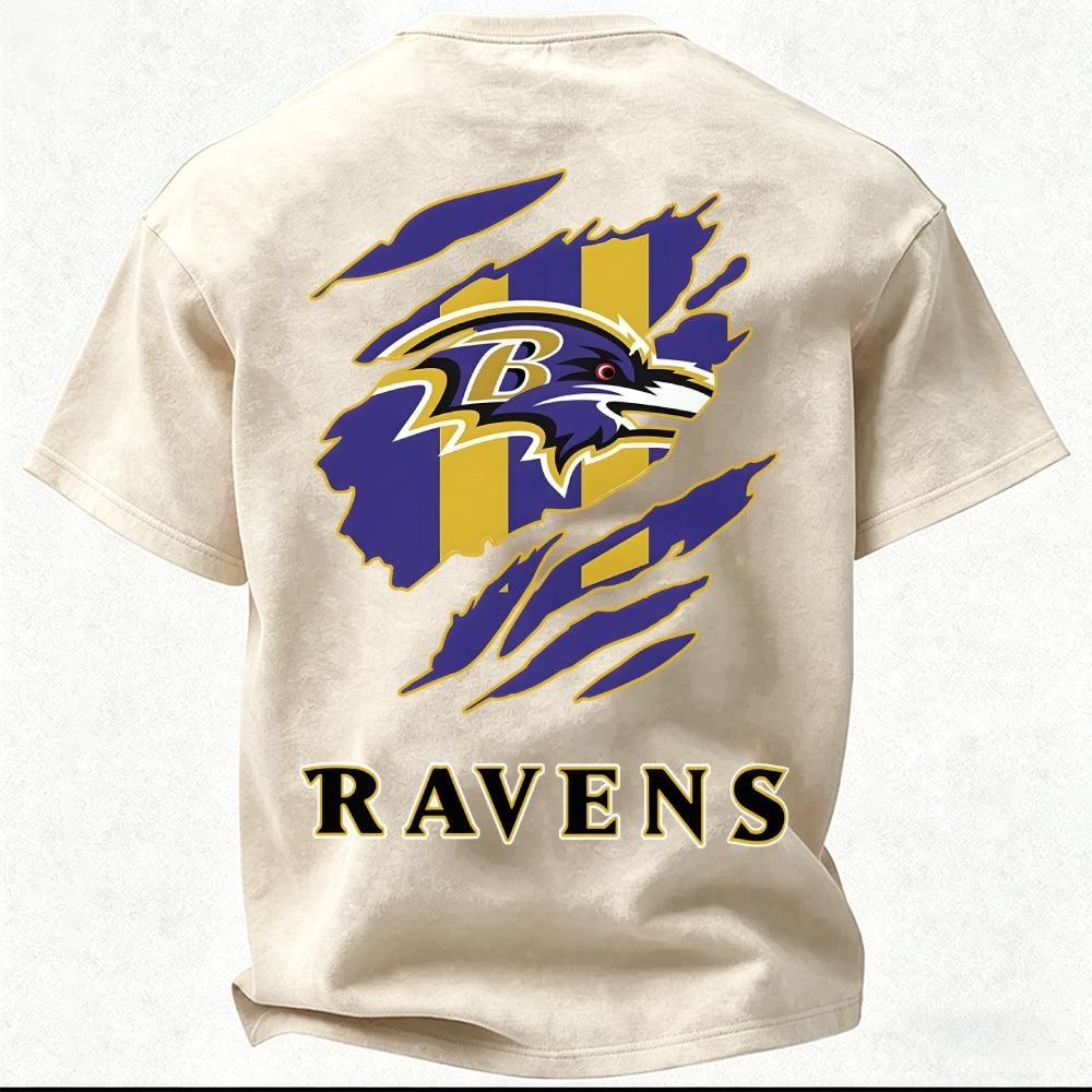 Baltimore Ravens Printed Unisex 100% Pure Cotton Washed T-Shirt