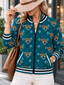 Women's Jacksonville Jaguars Argyle Print Zip Up Varsity Jacket