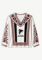 Atlanta Falcons Floral Printed V-Neck Long Sleeve Shirt