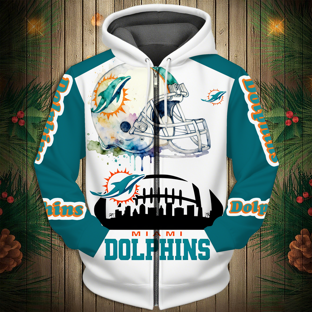 Miami Dolphins 2026 New 3D Graphic Hoodie