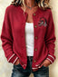 Women's Football Fans Printed Knitted Cardigan Top