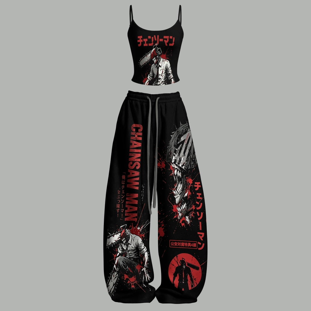 Top & Elasticated Trousers Two-Piece Set 2605014717