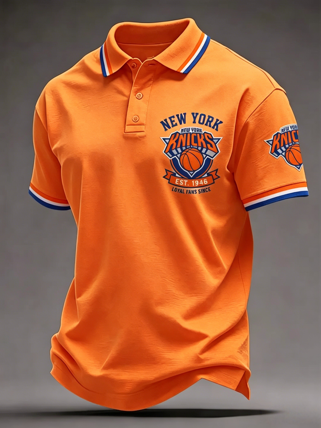 Men's New York Knicks Basketball Team Fan Polo Shirt