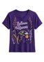 Women's Baltimore Ravens Wildflower Graphic V-Neck Raglan Rolled T-Shirt