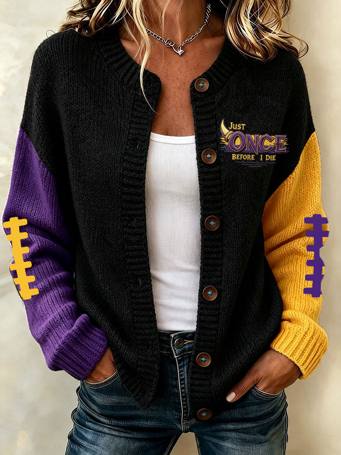 Women'S Casual Football Plant Knitted Cardigan Top Secondary image