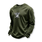 Raiders Helmet Graphic Waffle Knit Crewneck Sweatshirt