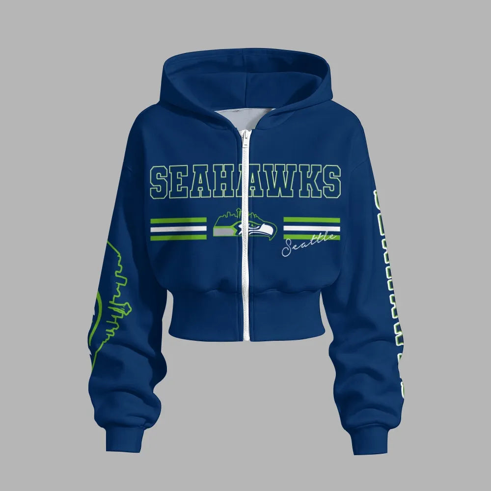 Seattle Seahawks Zip-up hooded jacket and elastic-waist pants set Secondary image
