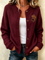 Women's Football Fans Printed Knitted Cardigan Top