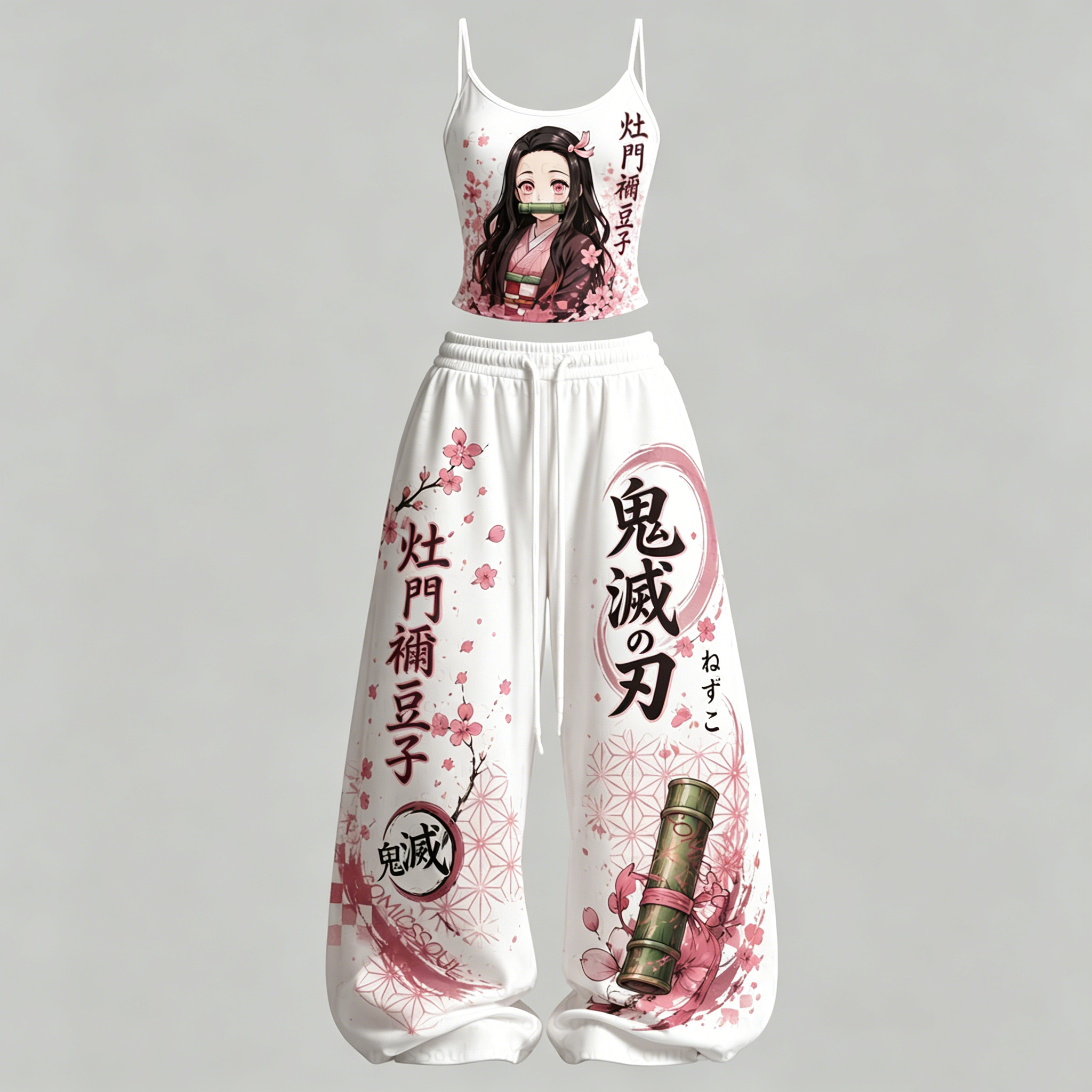 Demon Slayer Top & Elasticated Trousers Two-Piece Set