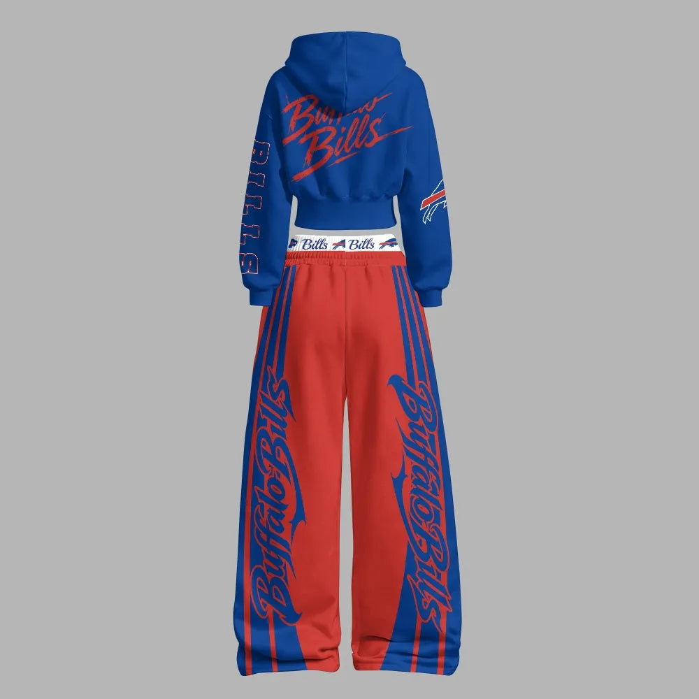 Buffalo Bills Zip-up hooded jacket and elastic-waist pants set | NFL