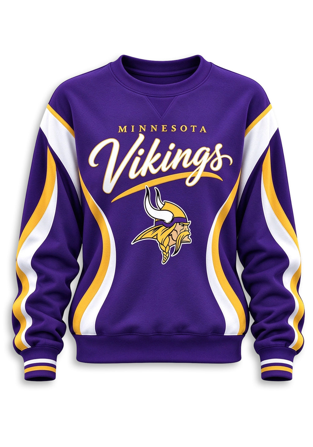 Women's Minnesota Vikings Crewneck Sweatshirt & Flared Pants 2 Piece Set