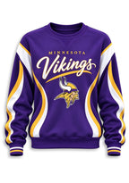 Women's Minnesota Vikings Crewneck Sweatshirt & Flared Pants 2 Piece Set