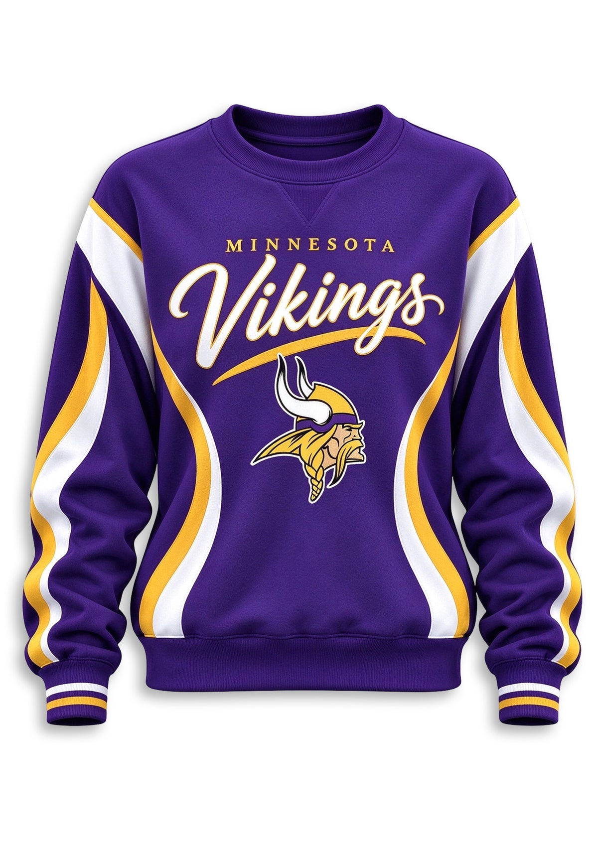 Women's Minnesota Vikings Crewneck Sweatshirt & Flared Pants 2 Piece Set