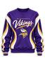 Women's Minnesota Vikings Crewneck Sweatshirt & Flared Pants 2 Piece Set