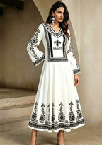 New Orleans Saints Boho Floral Printed Game‑Day Midi Dress