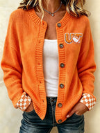 Women'S Casual Football Plant Knitted Cardigan Top