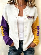 Women'S Casual Football Plant Knitted Cardigan Top