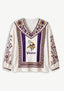 Minnesota Vikings Boho Floral Printed V-Neck Long Sleeve Shirt