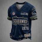 SEA x NFL LUXURY V-Neck T-Shirt 3005 DatND DVT