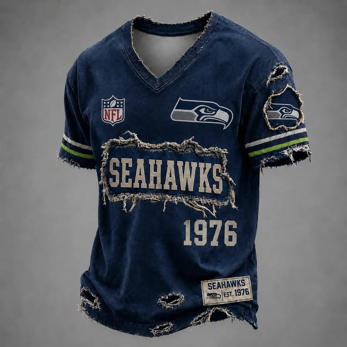 SEA x NFL LUXURY V-Neck T-Shirt 3005 DatND DVT Main image