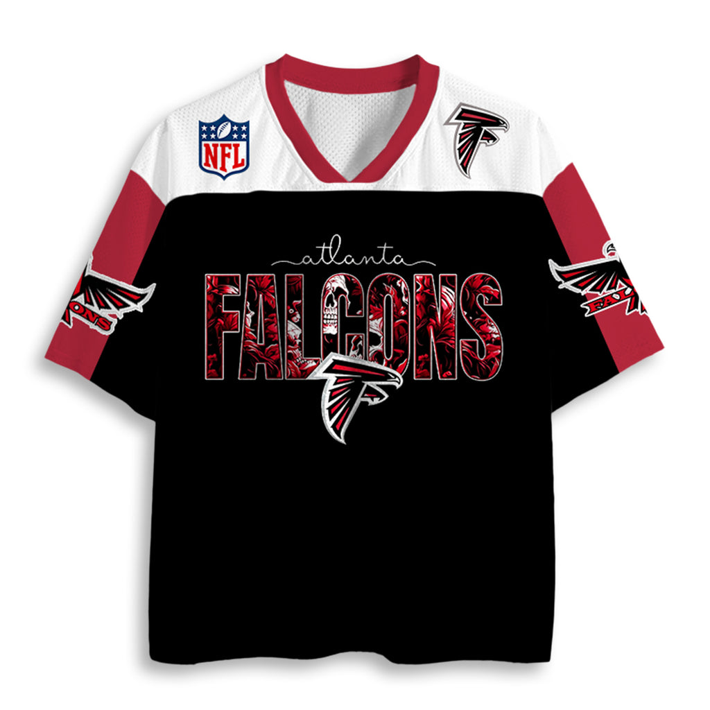 Atlanta Falcons Floral Skull Graphic Jersey Shirts