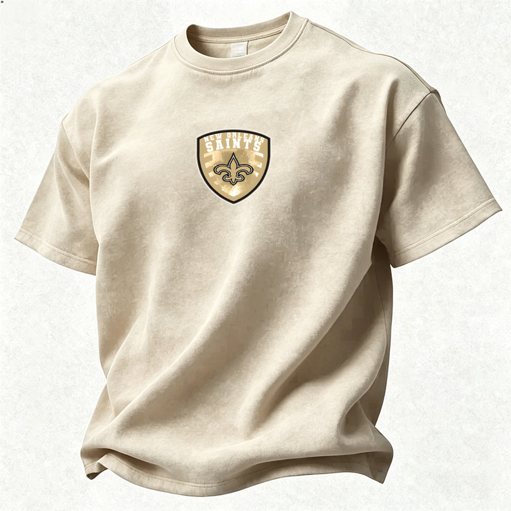 New Orleans Saints Printed Unisex 100% Pure Cotton Washed T-Shirt