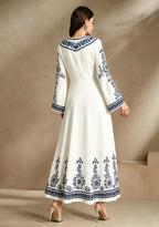 Detroit Lions Boho Floral Printed Game‑Day Midi Dress