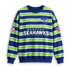 Men's Seattle Seahawks Striped NFL Crew Neck Sweatshirt