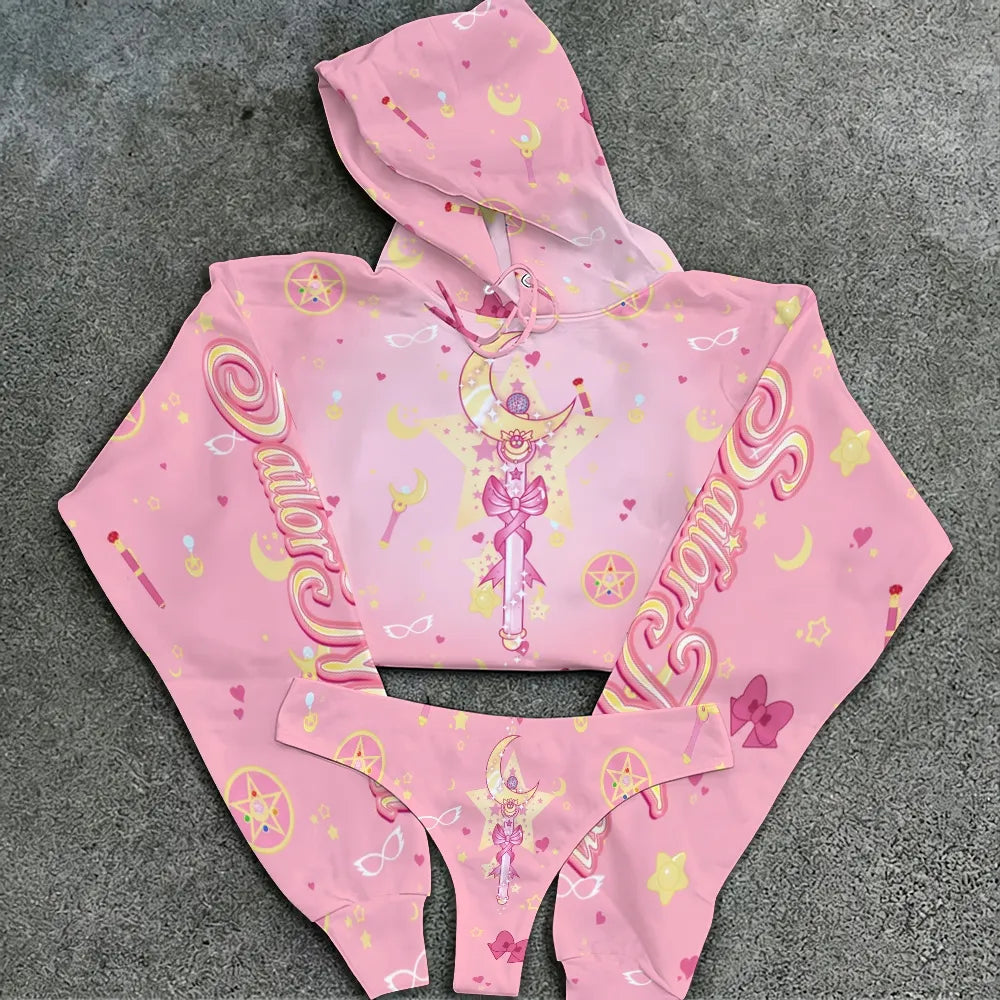 "Sailor Moon" Women's Hooded Thicken Suit Set
