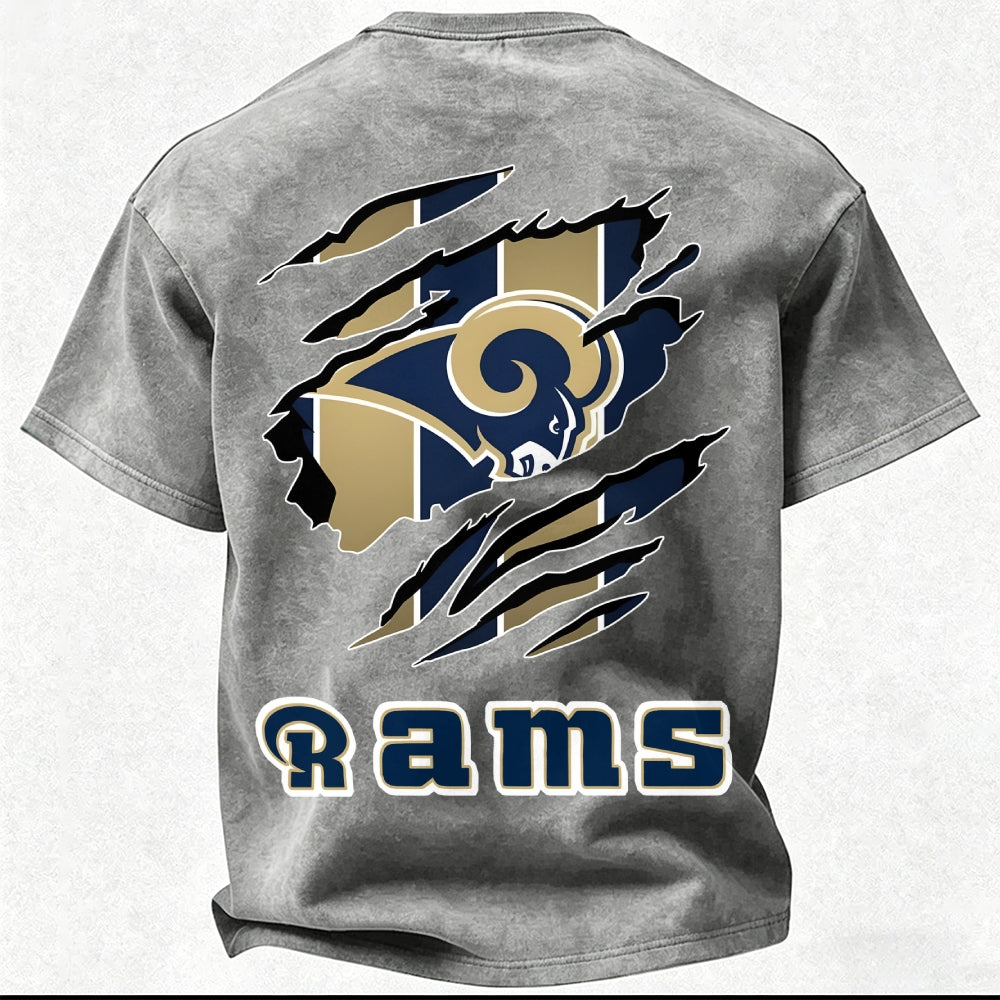Los Angeles Rams Printed Unisex 100% Pure Cotton Washed T-Shirt