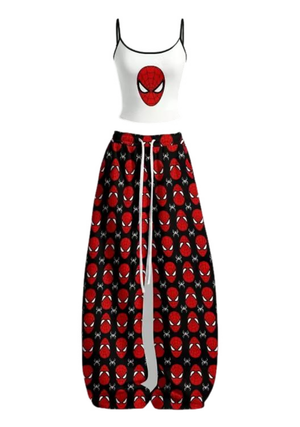 Classic Spider-Man Mask Top & Elasticated Trousers Two-Piece Set