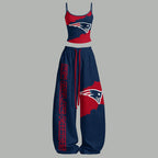 New England Patriots Top & Elasticated Trousers Two-Piece Set | NFL