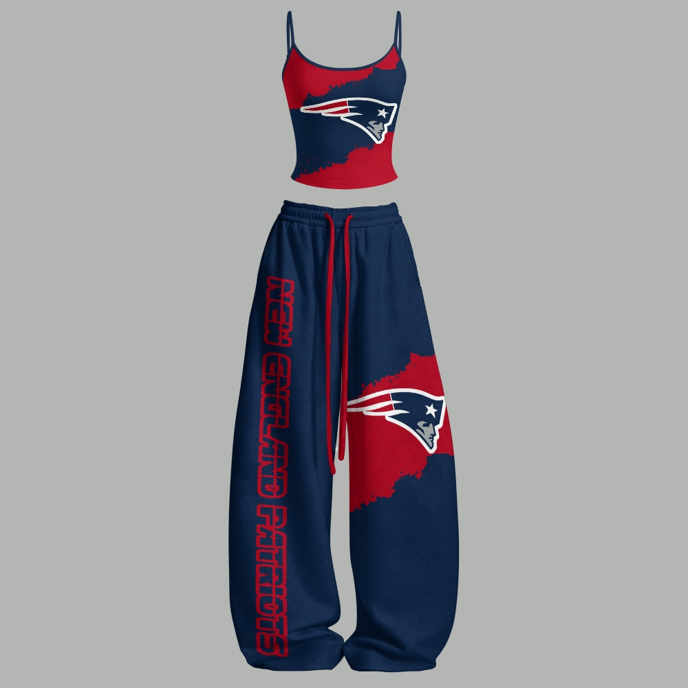 New England Patriots Top & Elasticated Trousers Two-Piece Set | NFL