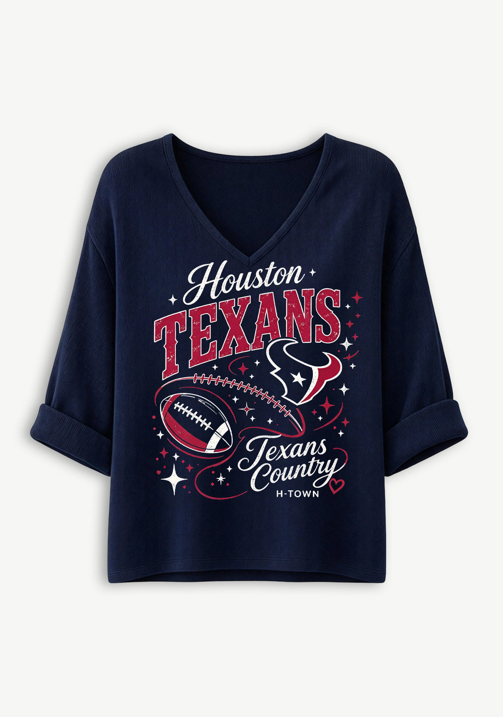 Women Houston Texans Texans Country H-Town Graphic Long Sleeve Game Day Shirt
