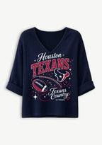 Women Houston Texans Texans Country H-Town Graphic Long Sleeve Game Day Shirt