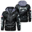 Philadelphia Eagles Graphic PU Faux Leather Hooded Jacket