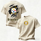 Pittsburgh Steelers Printed Unisex 100% Pure Cotton Washed T-Shirt