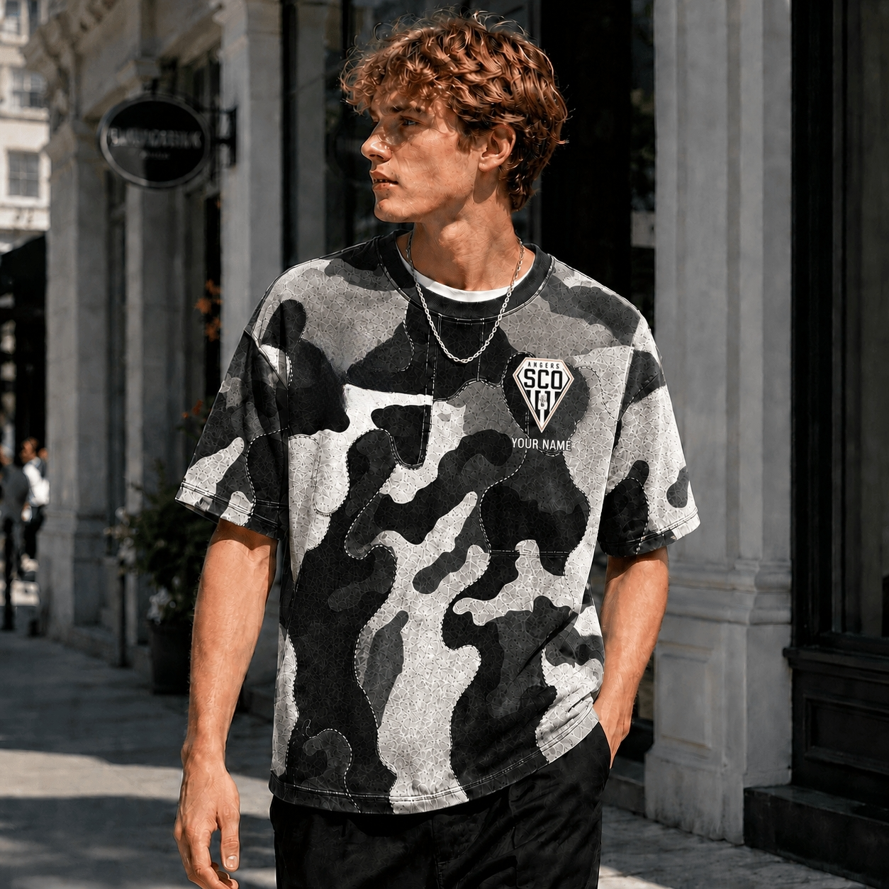 Monochrome Camo T Shirt Custom Name For Fan