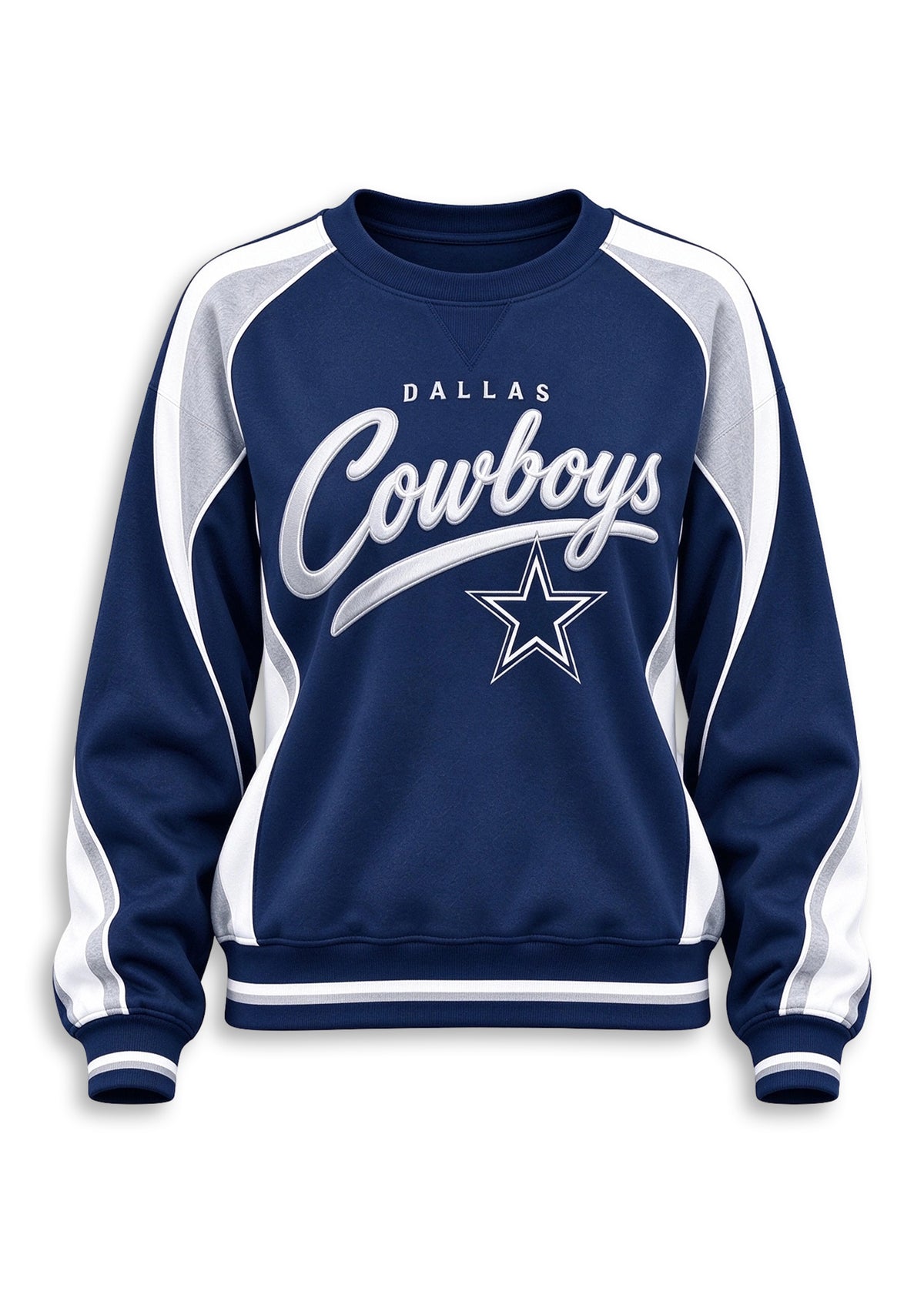 Women's Dallas Cowboys Crewneck Sweatshirt & Flared Pants 2 Piece Set