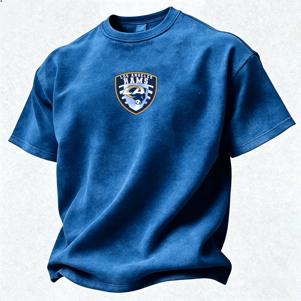 Los Angeles Rams Printed Unisex 100% Pure Cotton Washed T-Shirt