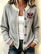 Women'S Casual Football Plant Knitted Cardigan Top