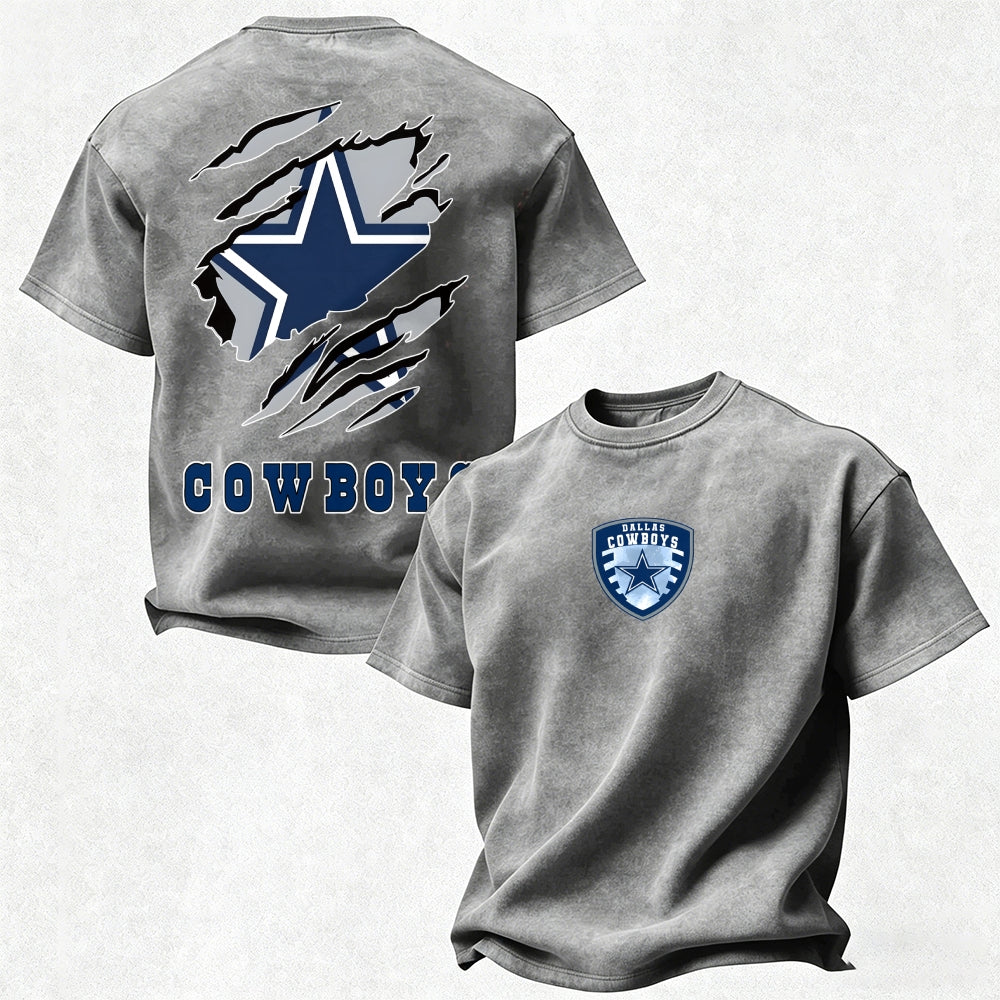Dallas Cowboys Printed Unisex 100% Pure Cotton Washed T-Shirt
