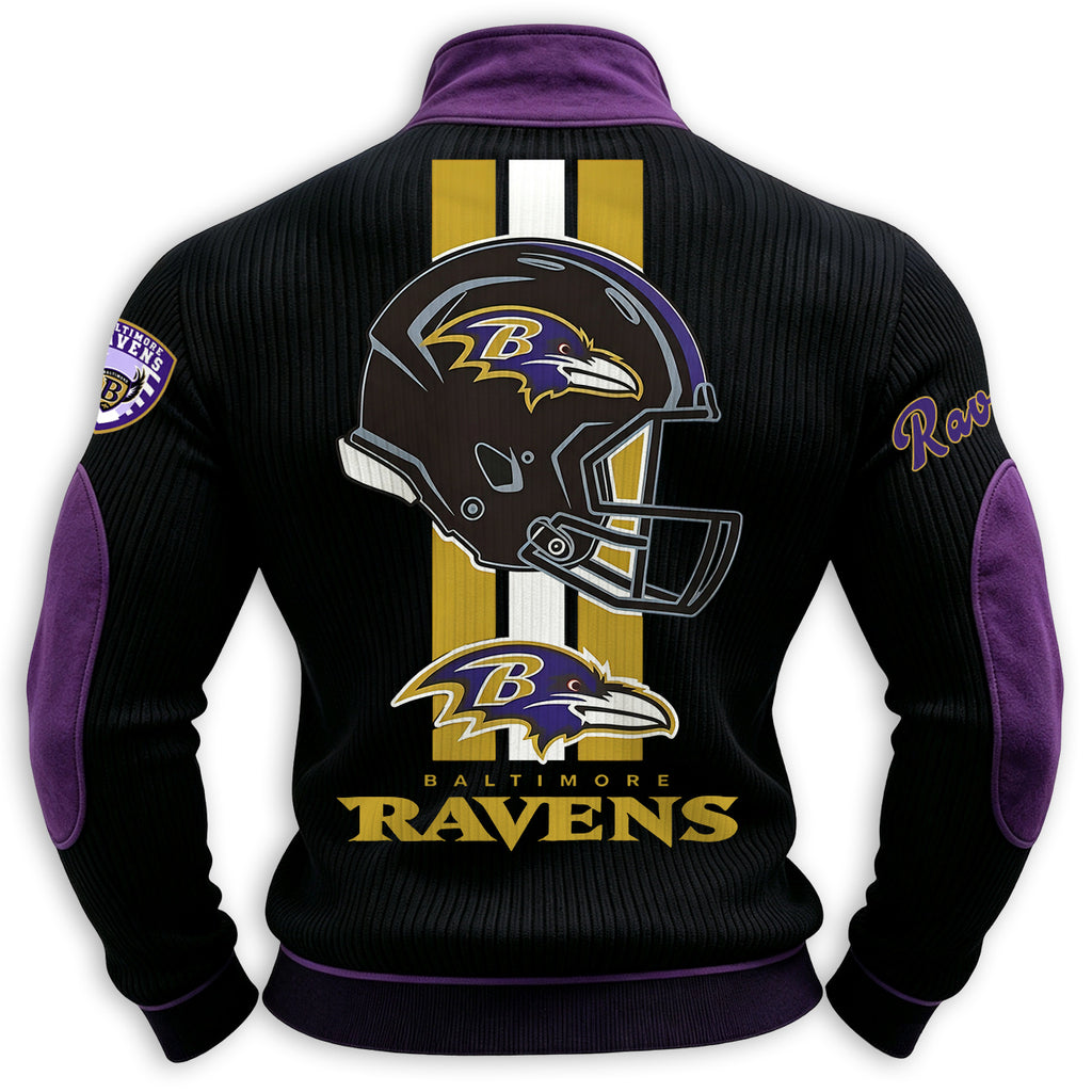 Baltimore Ravens Football Helmet 1/4 Zip Pullover Sweatshirt